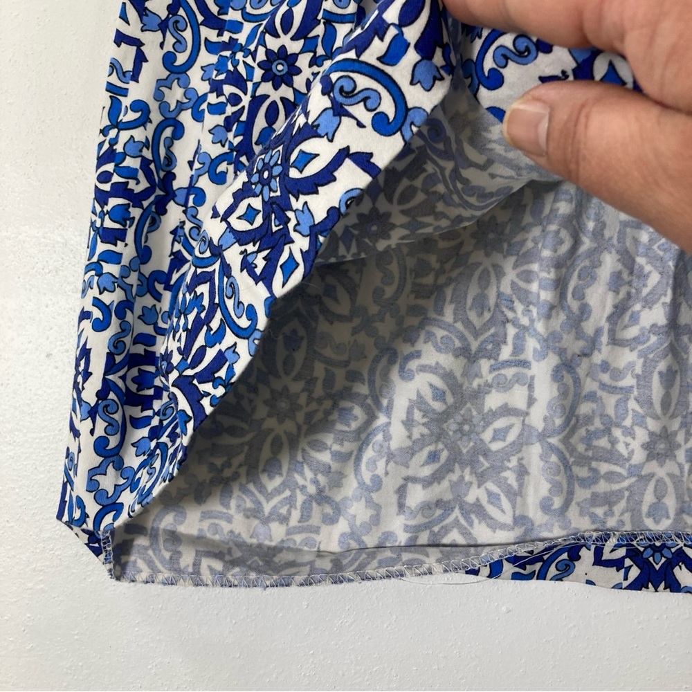 Milly for Design Nation Banvin Blue White Floral Sleeveless Fit Flare Dress 10 - Picture 16 of 16